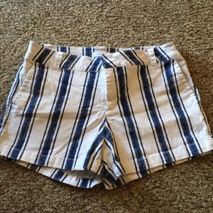 New York & Company Blue/White Striped Shorts